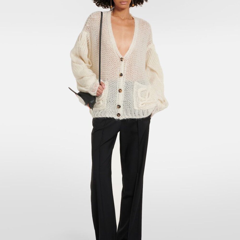 NEW Loewe Anagram mohair-blend cardigan